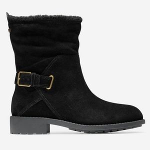 Cole Haan Quiana Waterproof Bootie Black Suede Boots